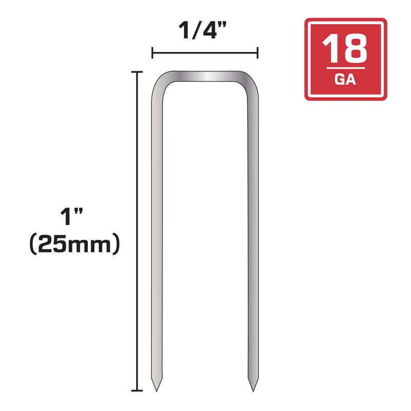 Powernail PS18100 18 Gauge 1/4 Inch Narrow Crown Staples, 1 Inch Length Heavy Duty Galvanized Chisel Point Staples for Electric or Pneumatic Narrow Crown Stapler Guns (Box of 5,000) - Image 4